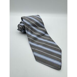 Brooks Brothers 346 Tie Mens Gray Blue Striped‎ Silk Necktie Classic Formal Wear